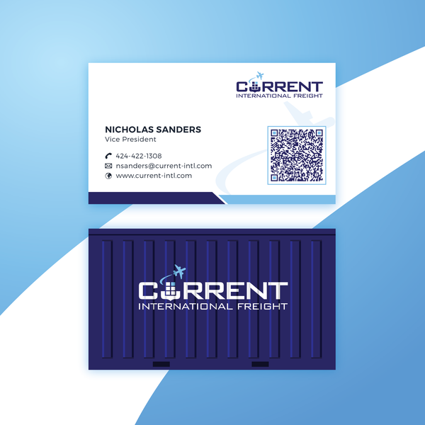 Creative Business card design for an International Frieght Company for printing through VistaPrint.