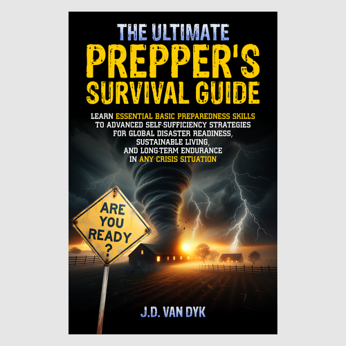 I need a powerful book cover to illustrate disasters and be ready for it Design by adavan