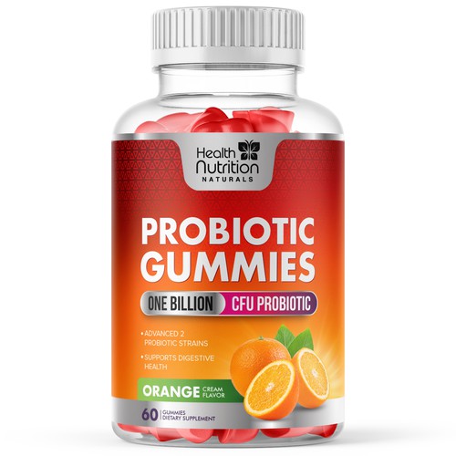 Healthy Probiotic Gummies Label needed for Health Nutrition Design by GayanMH