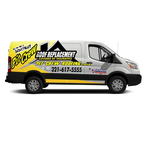 Racing Themed Roofing Company looking for catchy van wrap | Car, truck ...