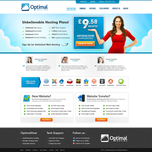New website design wanted for Optimal Hosting Réalisé par GangmaZ