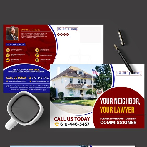 Design a Postcard for a Local Law Firm Serving Their Neighbors Design by Alphabet ♥
