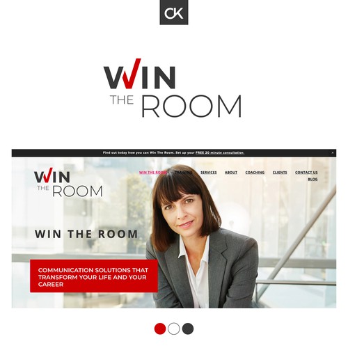 Logo for Win The Room:  Training & Development & Coaching Organization Design by C.K. Desiigns