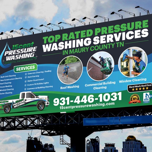 Modern Pressure Washing Billboard Design by SoftSkills