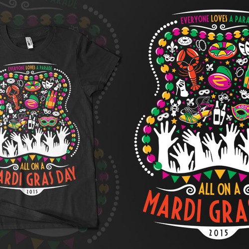 Festive Mardi Gras shirt for New Orleans based apparel company Design por revoule