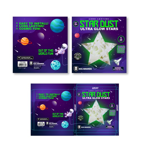 Redesign Glow in the dark stars packaging Réalisé par Dileny