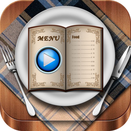 iOS App icon for DishClips Restaurant Guide Design by bersyukur