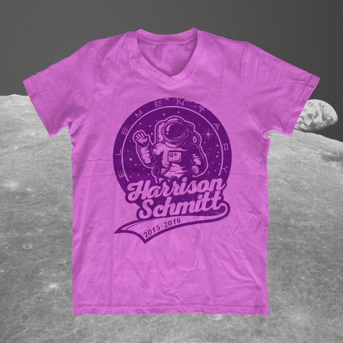 Create an elementary school t-shirt design that includes an astronaut Design by zzzArt