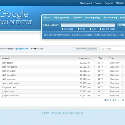 Design by eAnka titled "Google Cash Detective"