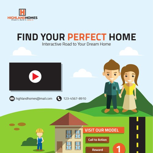 Stunning 7 step info graphic for high end custom home builder Diseño de Sonny ZT