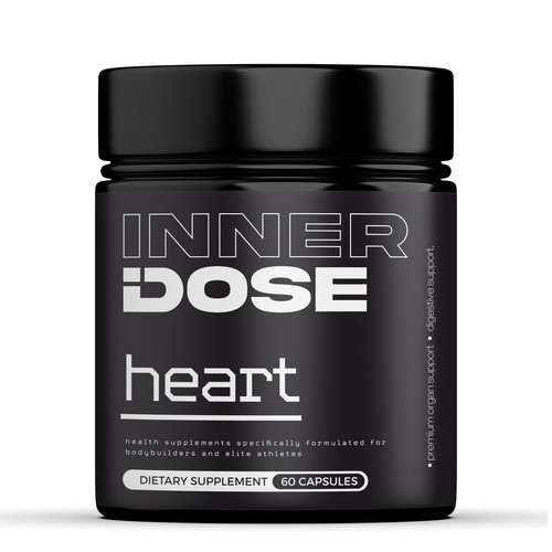 Minimal supplement bottle label design for male elite athletes Design by Imee008