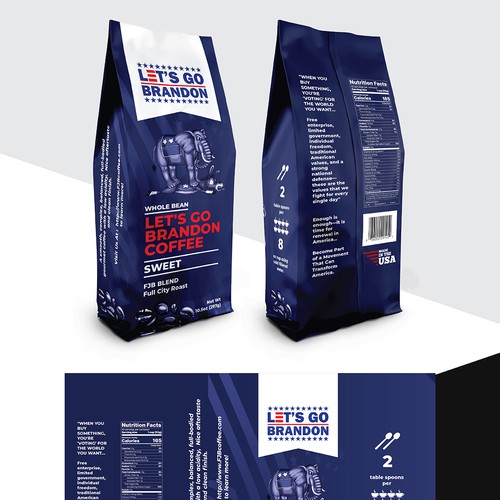 Coffee Bag design that appeals to "Let's Go Brandon" Coffee Drinkers Design réalisé par TheThreeMedia