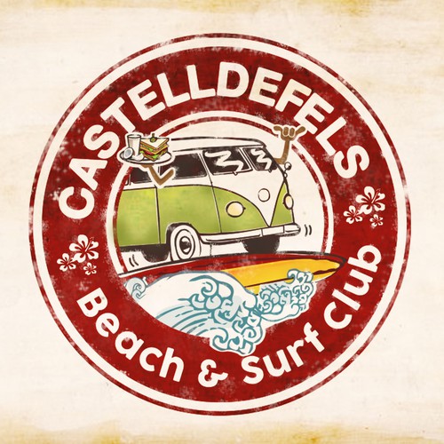 "Crea un logo cautivador y divertido para un nuevo restaurante de temática surfera" winning Logo design
