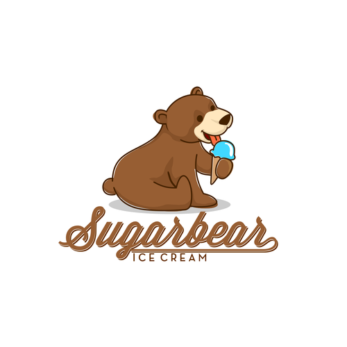 Create a vintage, monochromatic bear logo for Sugarbear Ice Cream ...