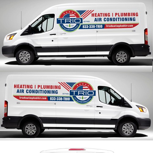 TRIO Heating & Air - Re-Brand Launch Vehicle Wrap Designs - For Vans Design von theANUNGs