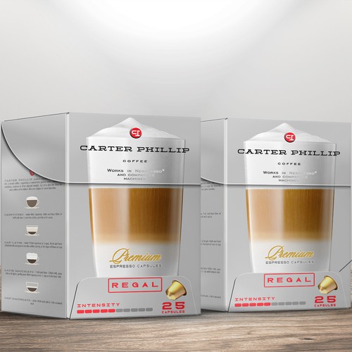 Design an espresso coffee box package. Modern, international, exclusive. Design by bcra
