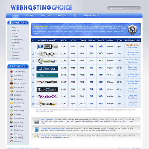 Redesign WebHostingChoice.com Design by JaninePring