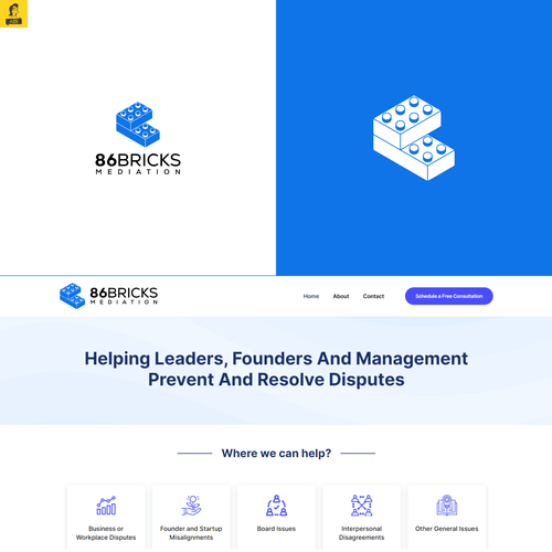 Lego-style bricks logo for Mediation and Coaching Business Design réalisé par AZS