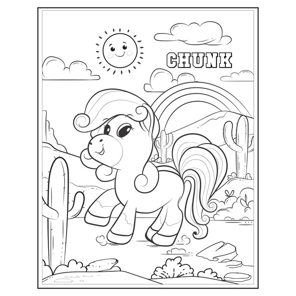 cute horse drawing book illustration