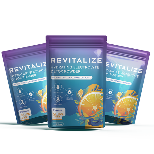 Design Minimalistic, Modern Packaging for Hydrating Electrolyte Detox Powder - Revitalize Design by Pice Wilf