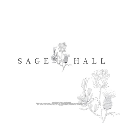 Sage Hall - Country Swing Dance & Wedding Venue Logo Design réalisé par gatro