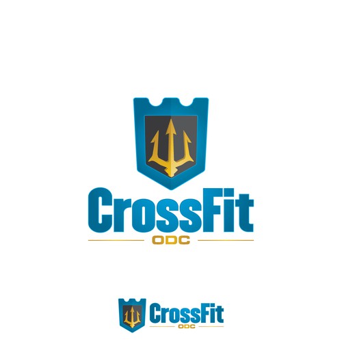 Logo pour une salle de CrossFit (France), thématique : trident, mer, odyssée, poseidon … Design by Arsart Design