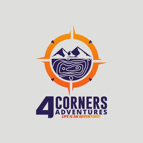 Adventure sports logo incorporating navigation elements, topography and maps Design by taligoci