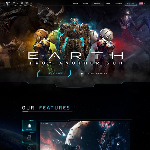 Design a cool website for a high-quality realistic Sci-Fi FPS game for PC/Consoles Design by LarnDesigns