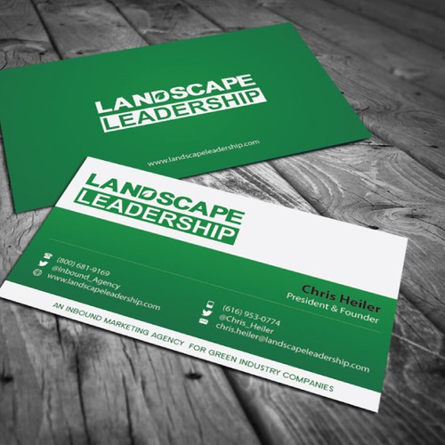 New BUSINESS CARD needed for Landscape Leadership--an inbound marketing agency Réalisé par Budiarto ™