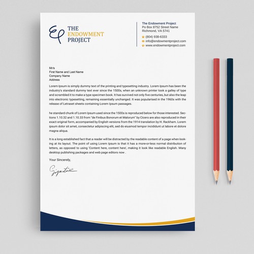Clean, simple note design, The Endowment Project Design by prosenjit_P