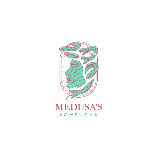Design by Tarang Baliyan titled "Low poly logo design for kombucha brand"