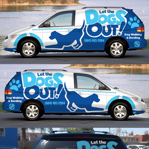 Design a Minivan Vehicle Wrap for Dog Walking Business Design réalisé par Logicainfo ♥