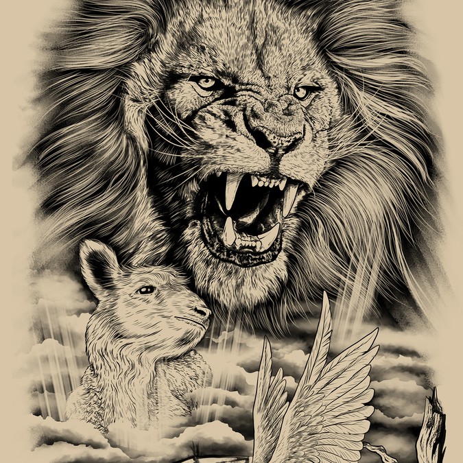 Christian Biker Tattoo - Lion & Lamb with empty tomb ...