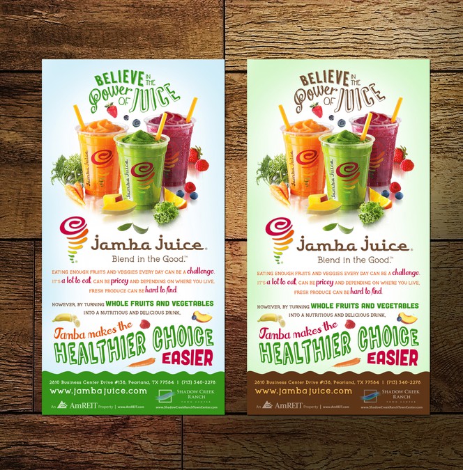 Create an ad for Jamba Juice Postcard, flyer or print contest