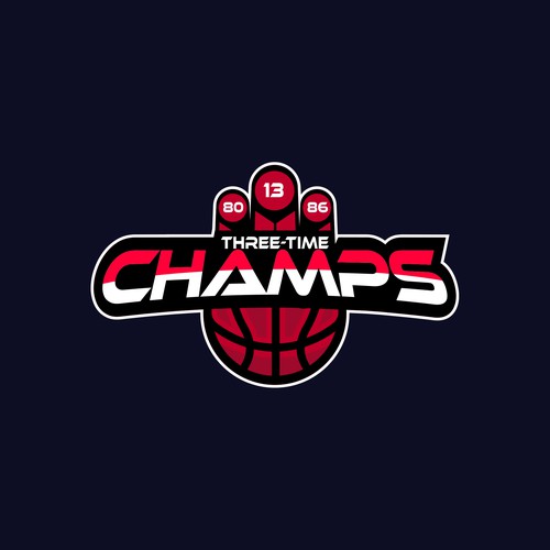 Basketball Logo for Team 'Three-Time Champs' - Your Winning Logo Featured on Major Sports Network Design by BRANDIT+