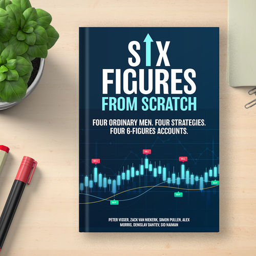 Design an E-book cover that teaches people how to build 6-figure trading accounts, that pops! Design by Knorpics