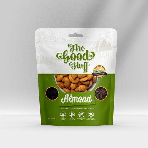 Design a standout packaging for a Nuts & Seeds Standee Pouch Design réalisé par Kedaigraphic