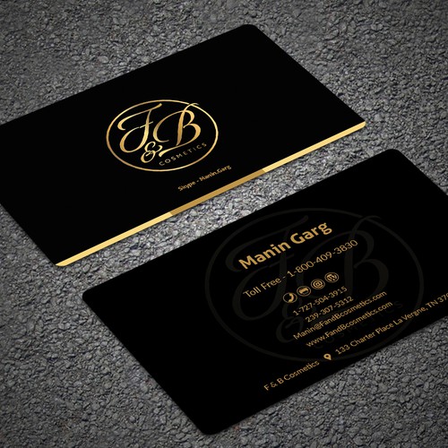 Black & Metallic Gold Business Cards Réalisé par Seerat Razzaki