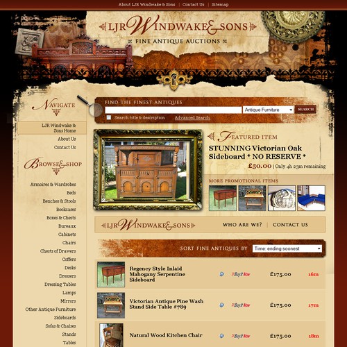 Design by FrankG titled "Fine Antique Dealer Needs Website!"