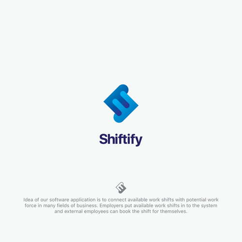 Minimalist and modern logo design for modern work shift management application Design by matei_os