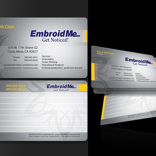 New stationery wanted for EmbroidMe  Ontwerp door AJSREEJITH