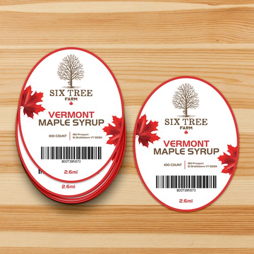 First ever production Maple Syrup Stick label Design by Munez Studio