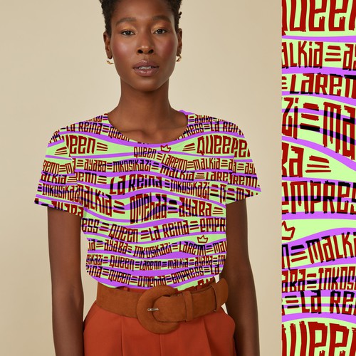 African Diaspora "QUEEN" Dialect T-Shirt Design Design by H.D.