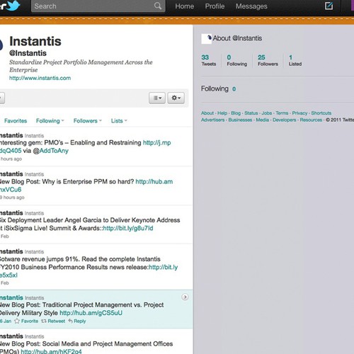 Corporate Twitter Home Page Design for INSTANTIS Ontwerp door oneluv