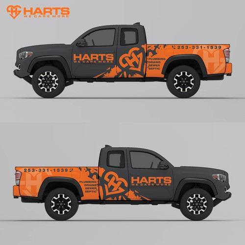 Harts Service Toyota Tacoma Partial Wrap Design by adelea