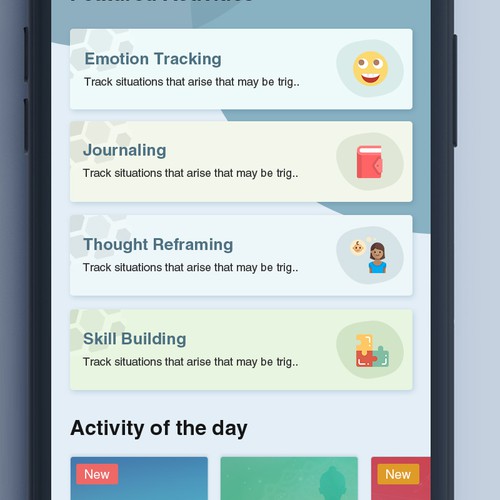 Mental Health App needs fresh design ideas Réalisé par xPrtDesigner