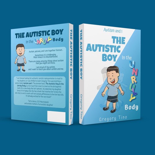 Design a playful children's book cover to teach people about autism Design by Daniel Petrof