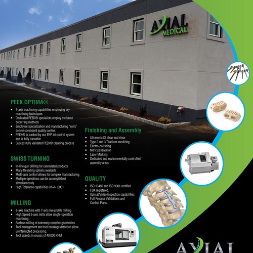 Diseño de 1-Page Medical Device Manufacturing Sell Sheet de Create4Design