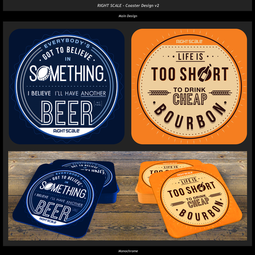 Create a creative coaster for a beer and bourbon party Other