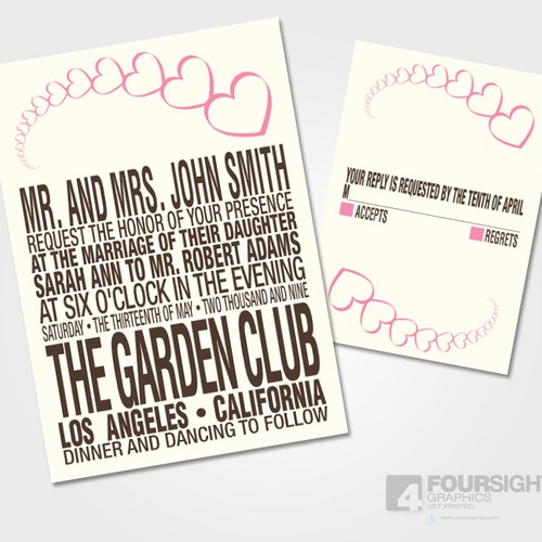 Letterpress Wedding Invitations Design by BrettD